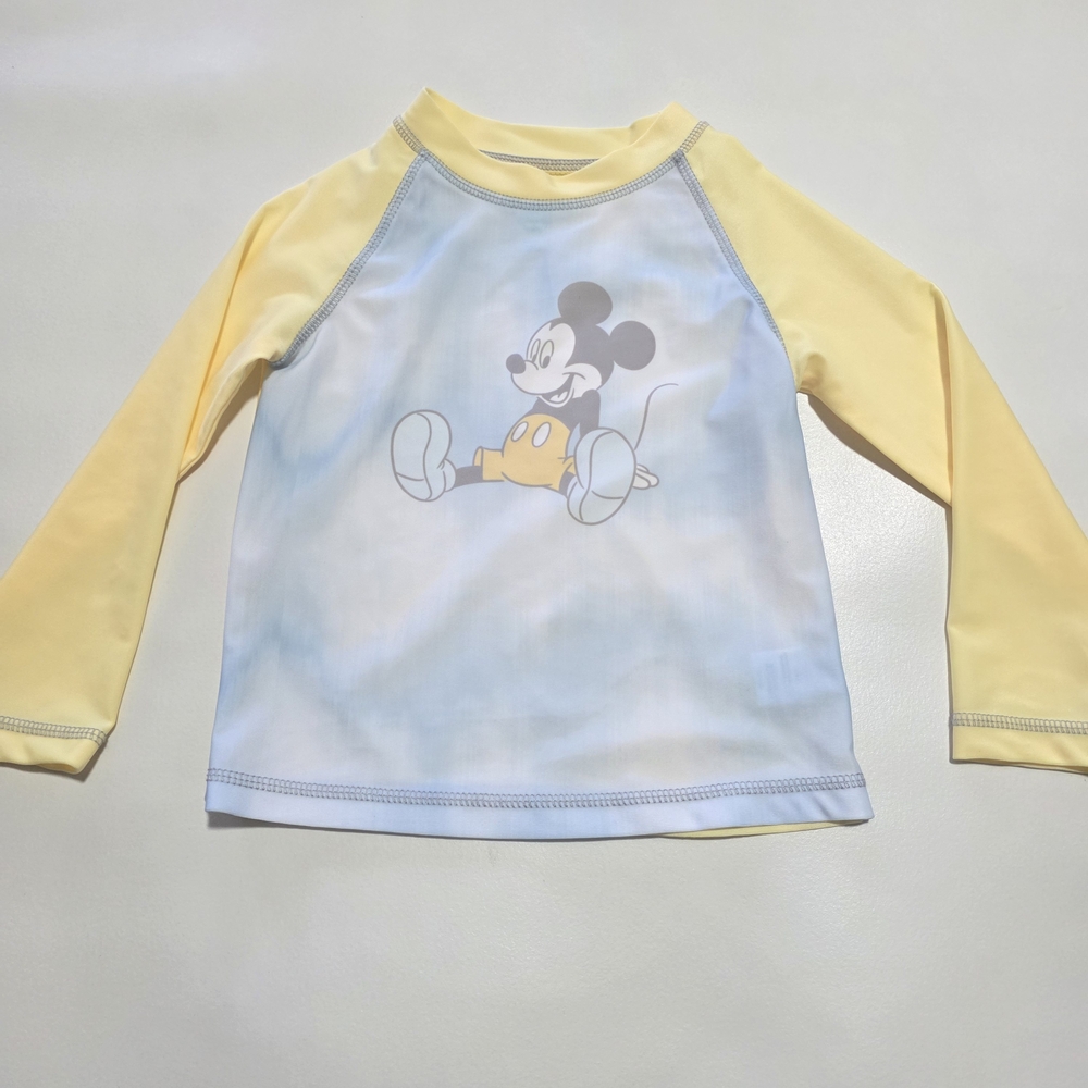 Disney Mickey Mouse Kids Long Sleeve Rash Guard - Yellow/Blue